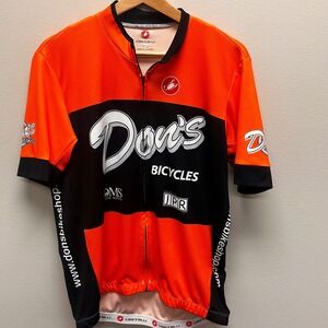 Castelli Cycling Jersey Shirt‎ Mens XXL Orange Black Don's Bicycles Short Sleeve